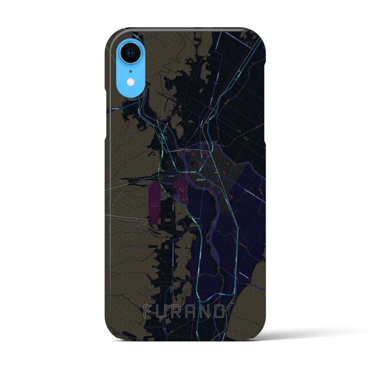 【富良野(北海道)】地図柄iPhoneケース(バックカバータイプ)