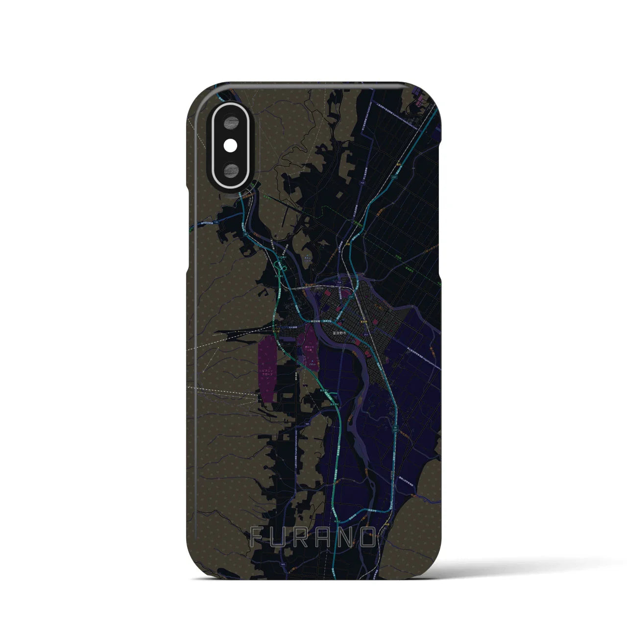 【富良野(北海道)】地図柄iPhoneケース(バックカバータイプ)
