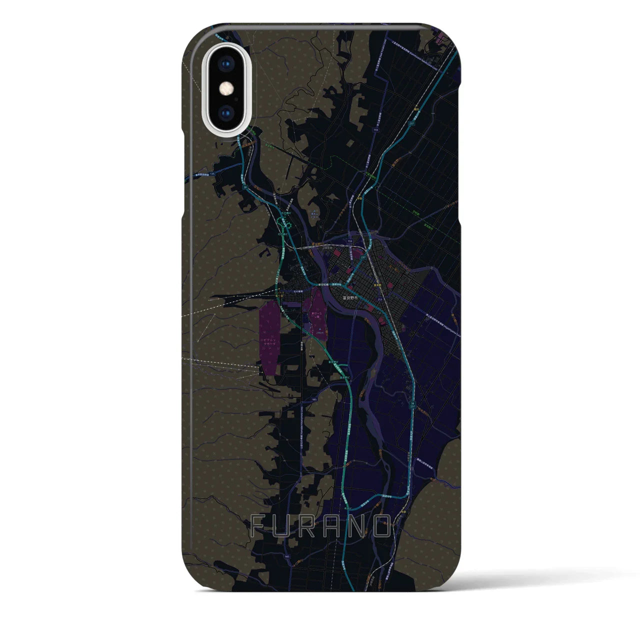 【富良野(北海道)】地図柄iPhoneケース(バックカバータイプ)