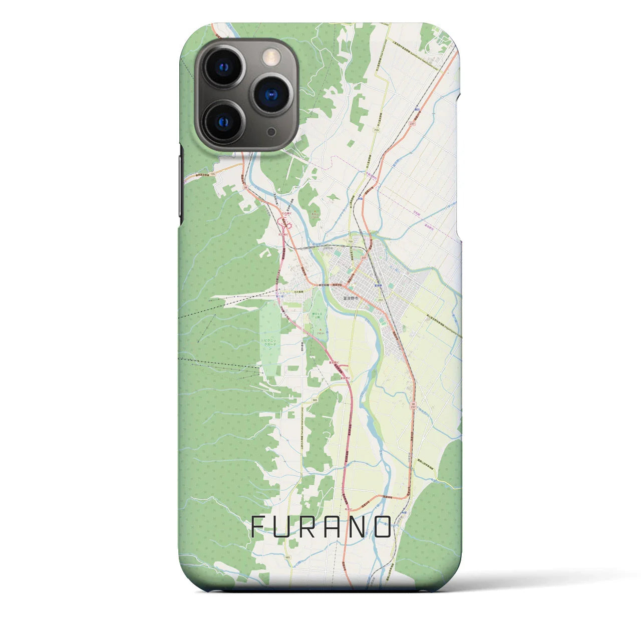 【富良野(北海道)】地図柄iPhoneケース(バックカバータイプ)
