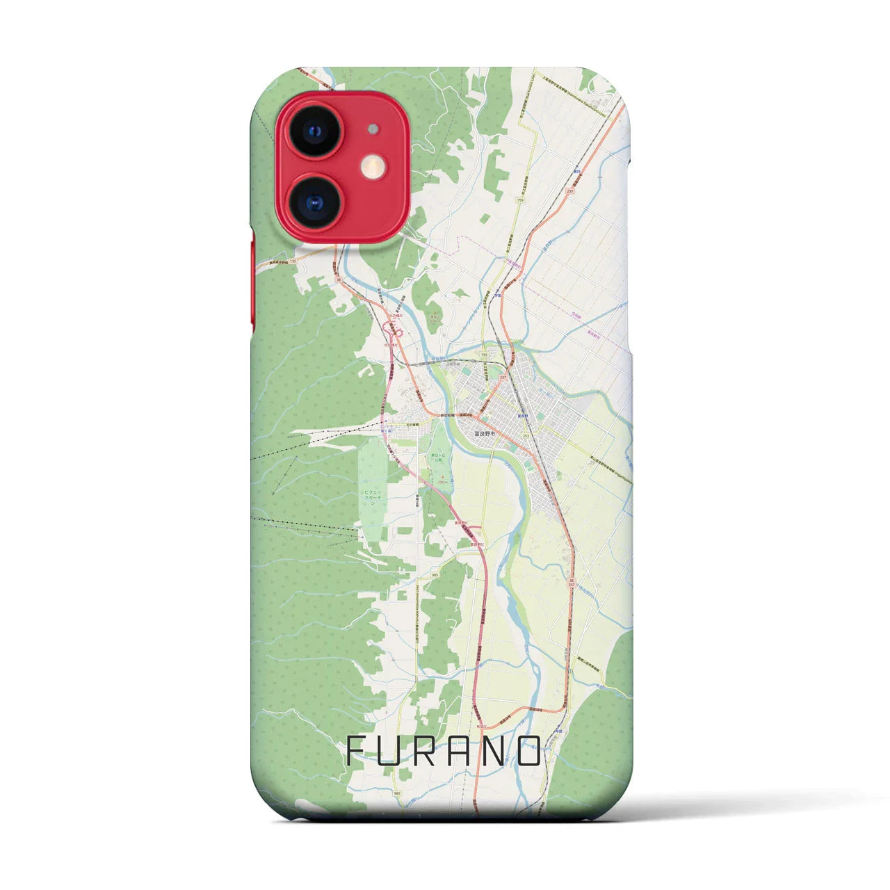 【富良野(北海道)】地図柄iPhoneケース(バックカバータイプ)