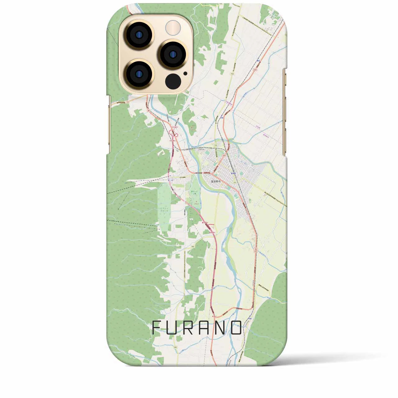 【富良野(北海道)】地図柄iPhoneケース(バックカバータイプ)