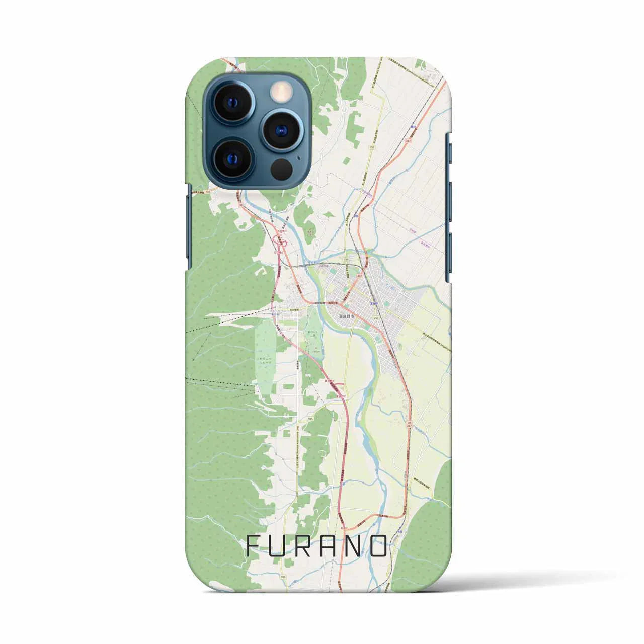 【富良野(北海道)】地図柄iPhoneケース(バックカバータイプ)
