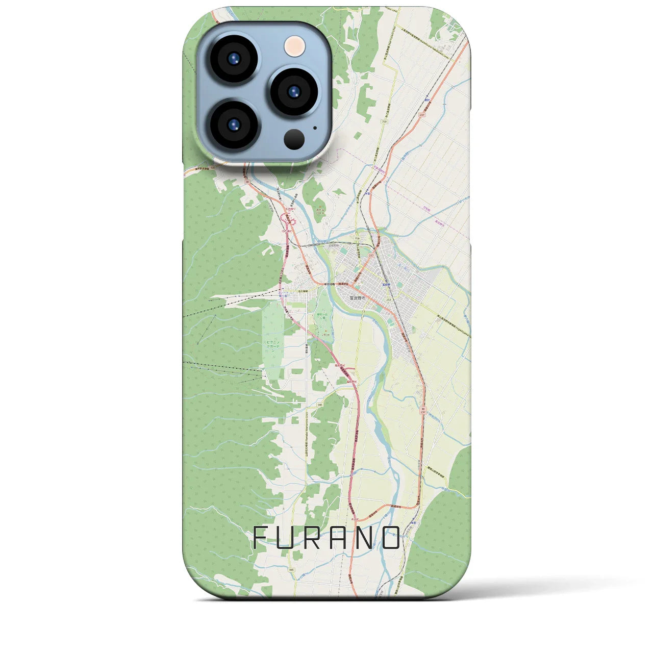 【富良野(北海道)】地図柄iPhoneケース(バックカバータイプ)
