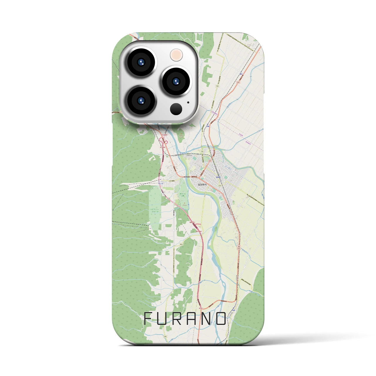 【富良野(北海道)】地図柄iPhoneケース(バックカバータイプ)