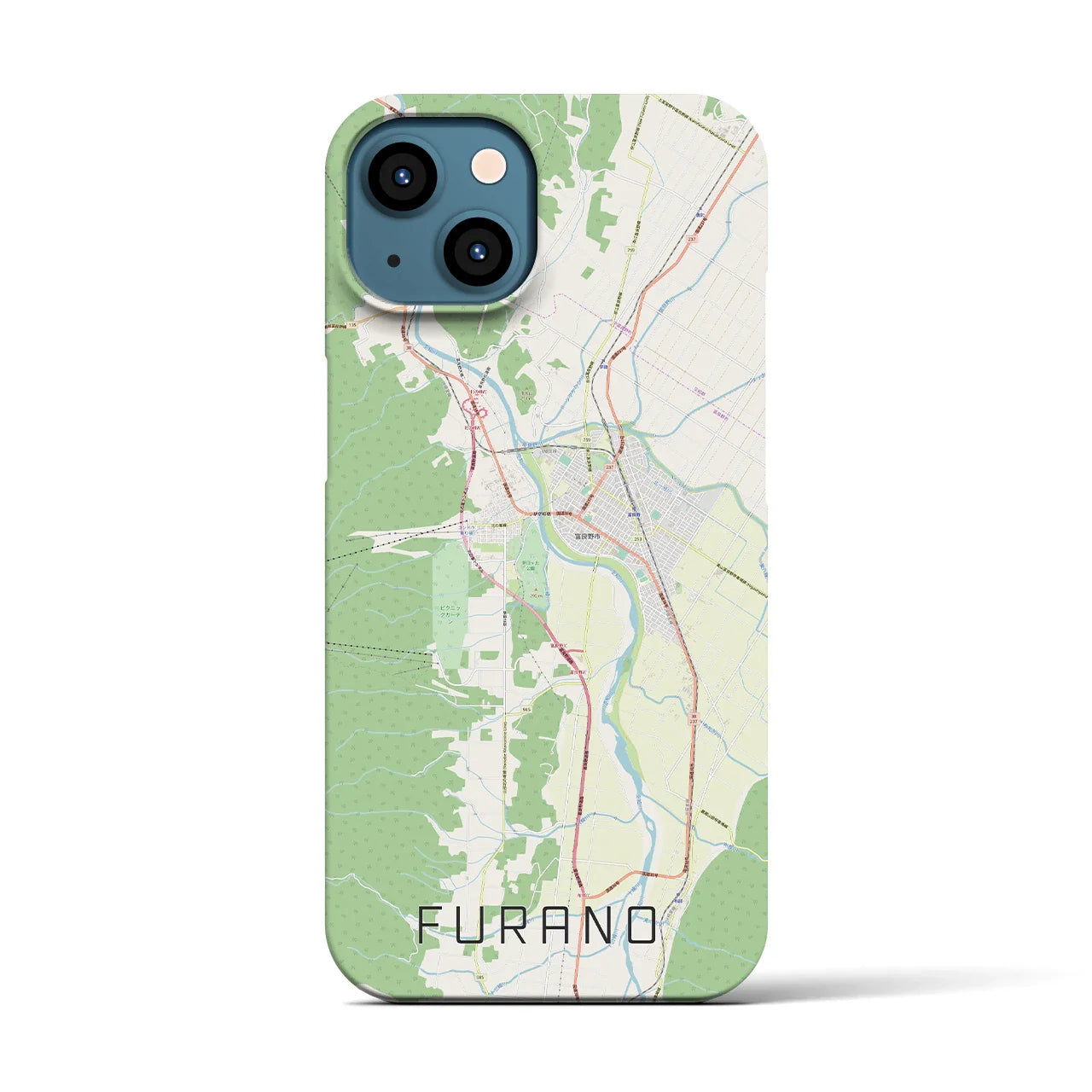 【富良野(北海道)】地図柄iPhoneケース(バックカバータイプ)