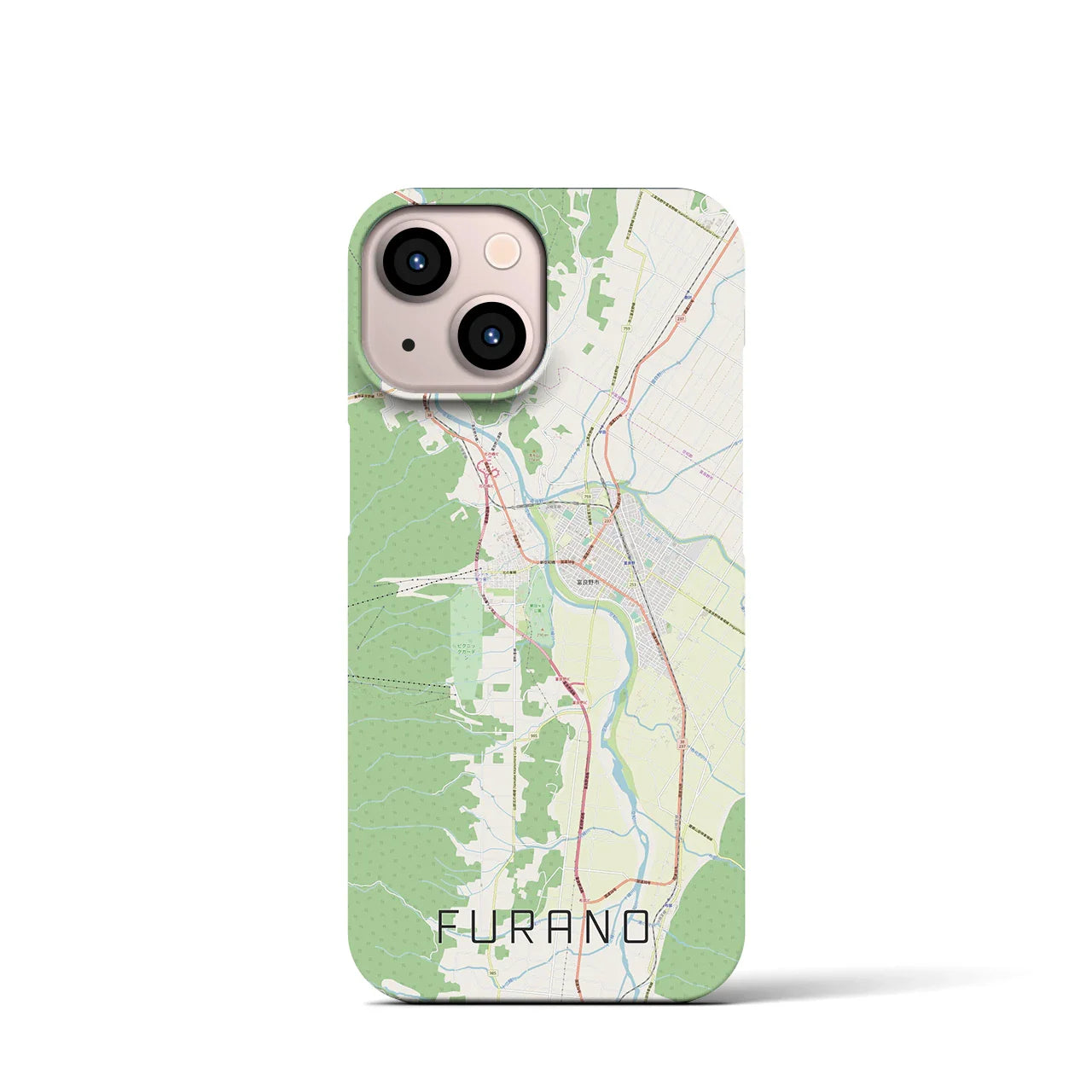 【富良野(北海道)】地図柄iPhoneケース(バックカバータイプ)