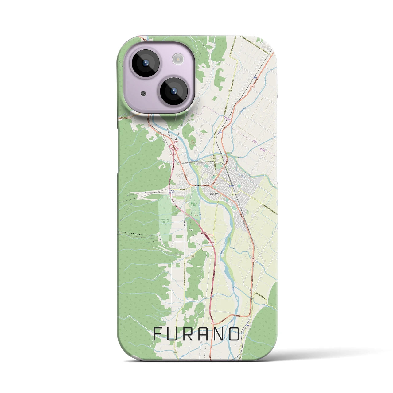 【富良野(北海道)】地図柄iPhoneケース(バックカバータイプ)