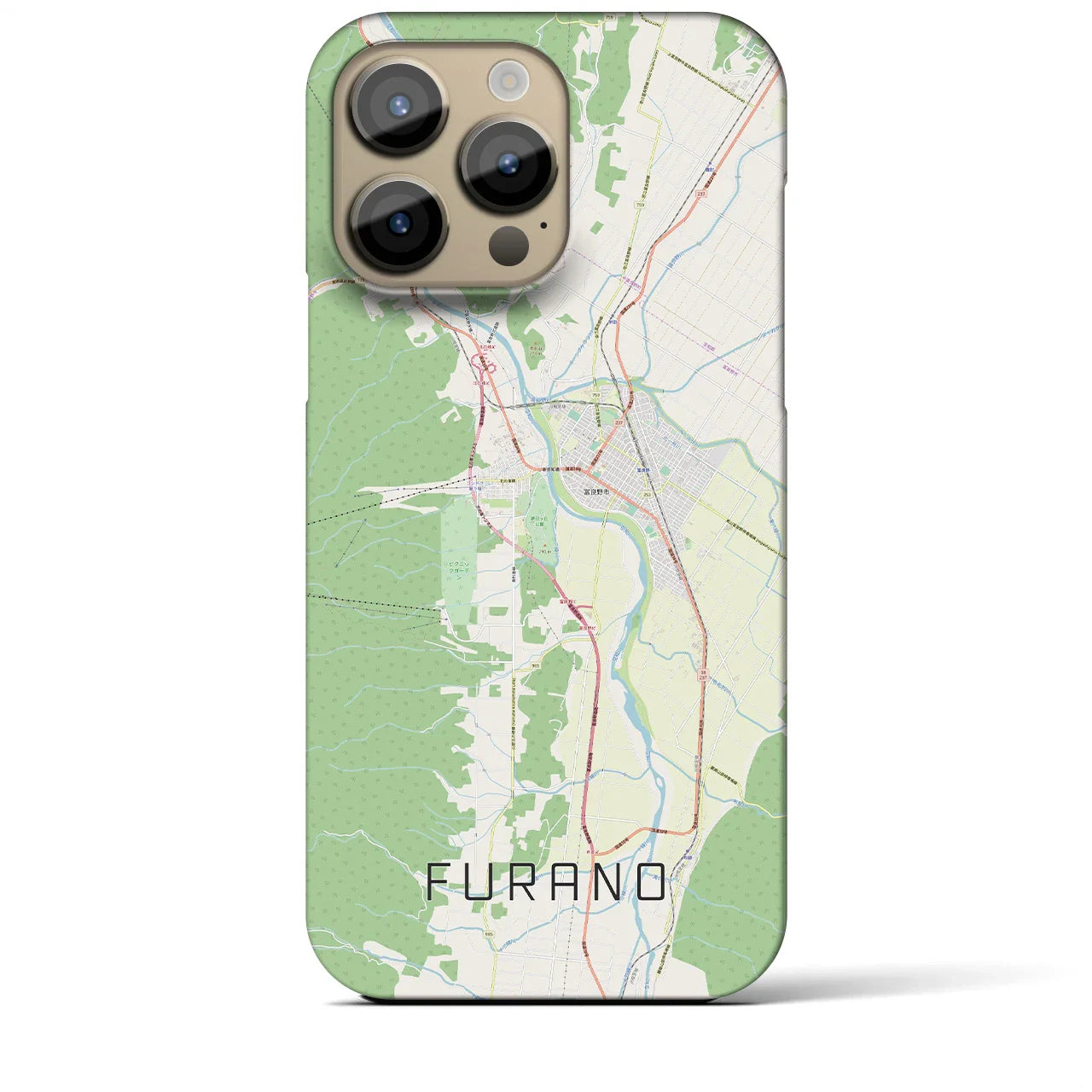 【富良野(北海道)】地図柄iPhoneケース(バックカバータイプ)