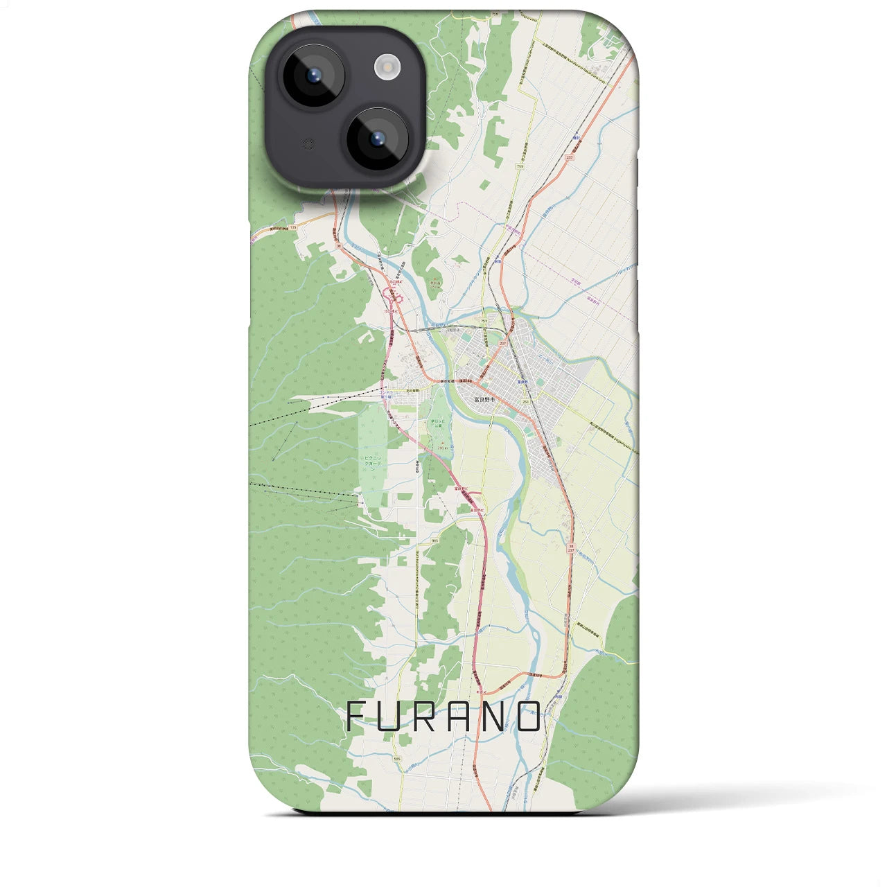 【富良野(北海道)】地図柄iPhoneケース(バックカバータイプ)