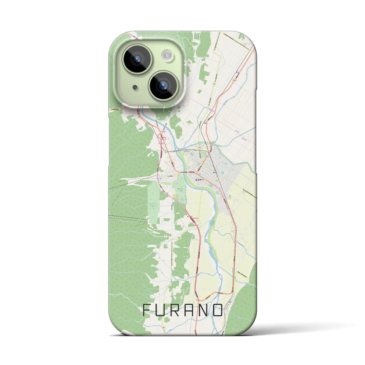 【富良野(北海道)】地図柄iPhoneケース(バックカバータイプ)