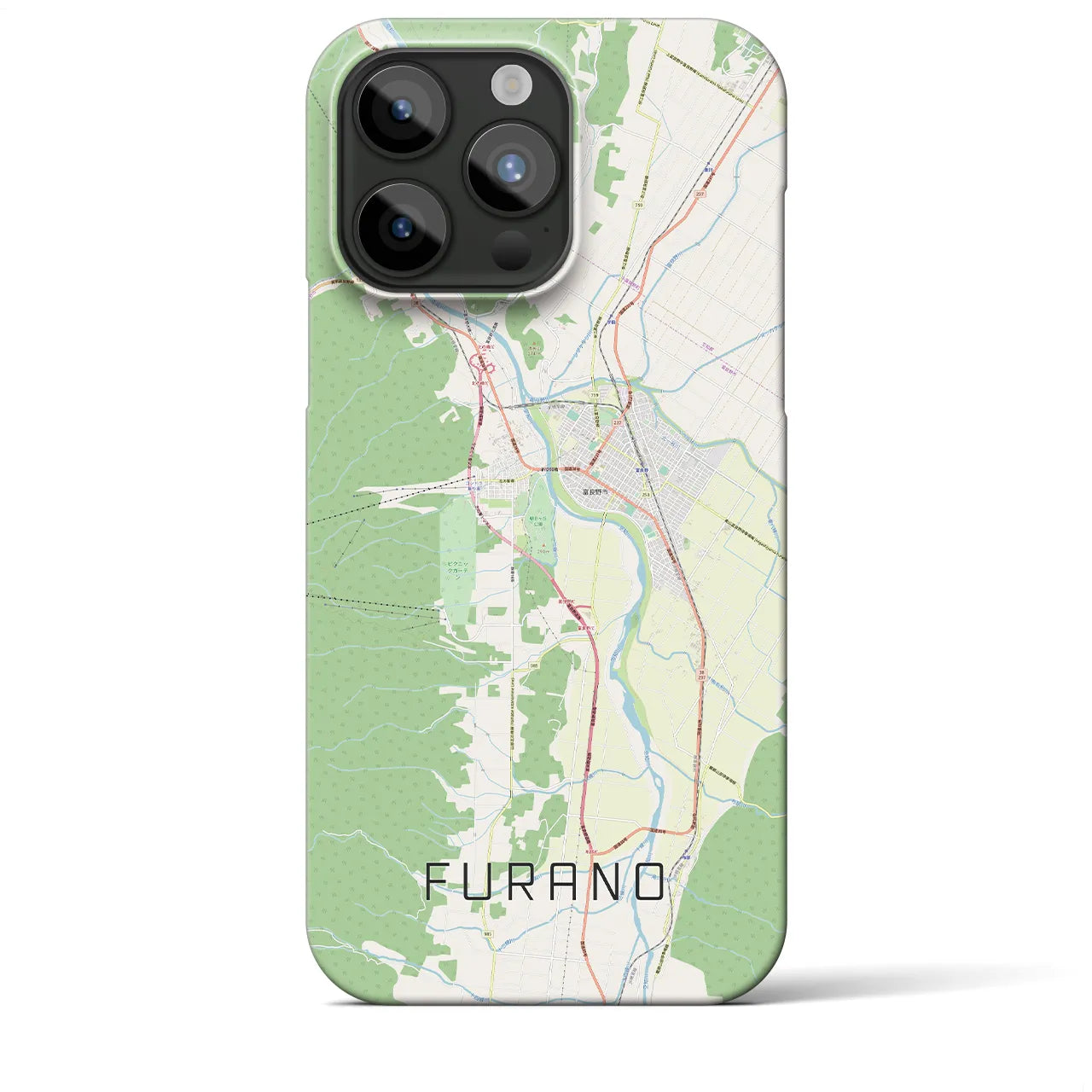 【富良野(北海道)】地図柄iPhoneケース(バックカバータイプ)