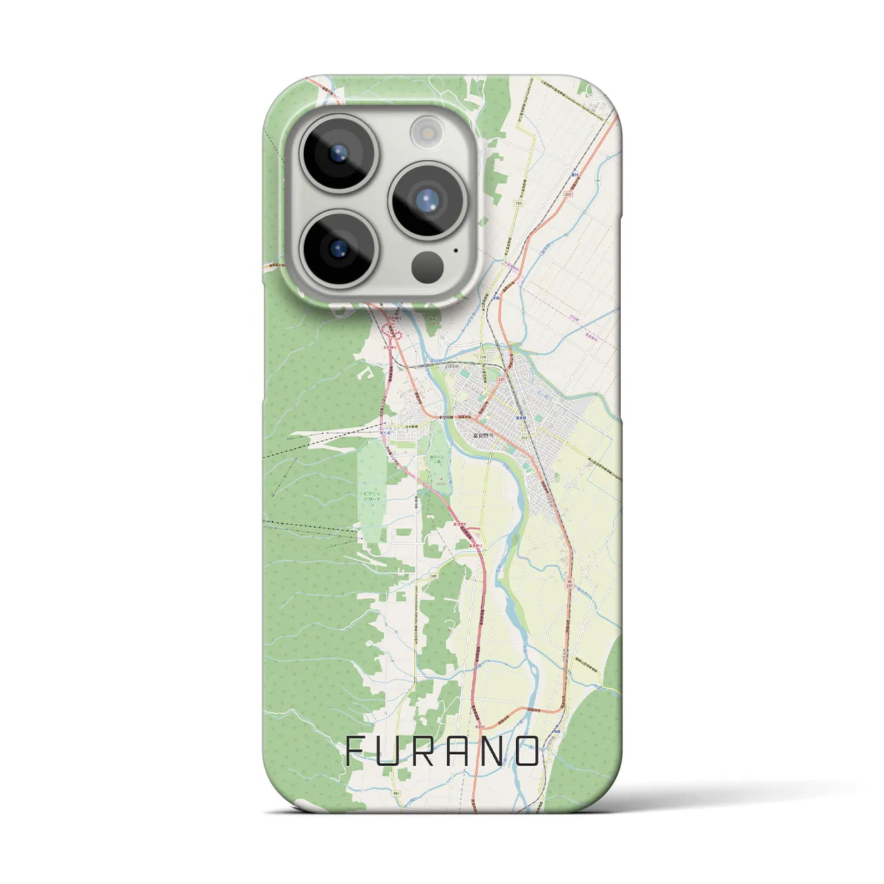 【富良野(北海道)】地図柄iPhoneケース(バックカバータイプ)