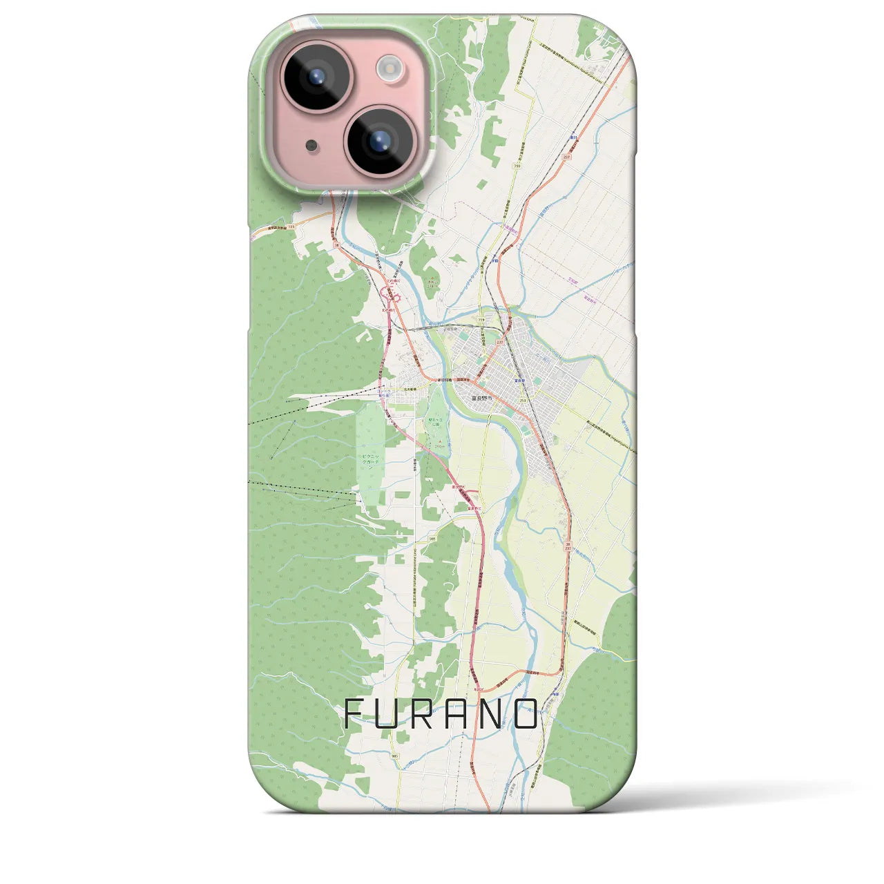 【富良野(北海道)】地図柄iPhoneケース(バックカバータイプ)