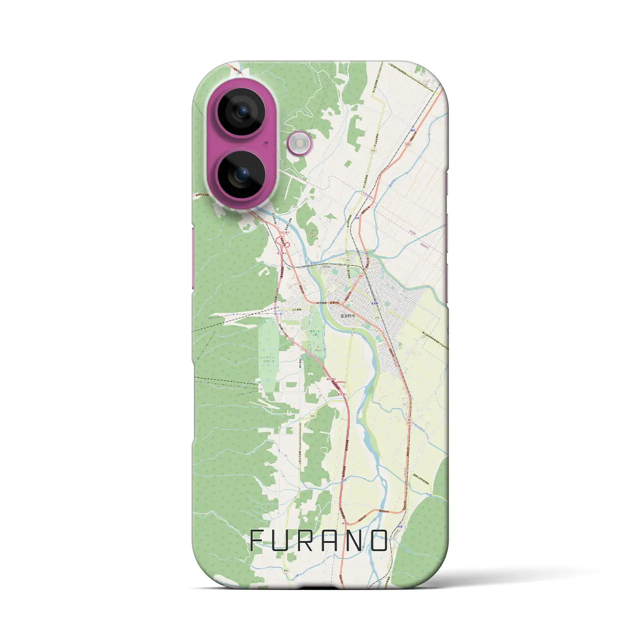【富良野(北海道)】地図柄iPhoneケース(バックカバータイプ)