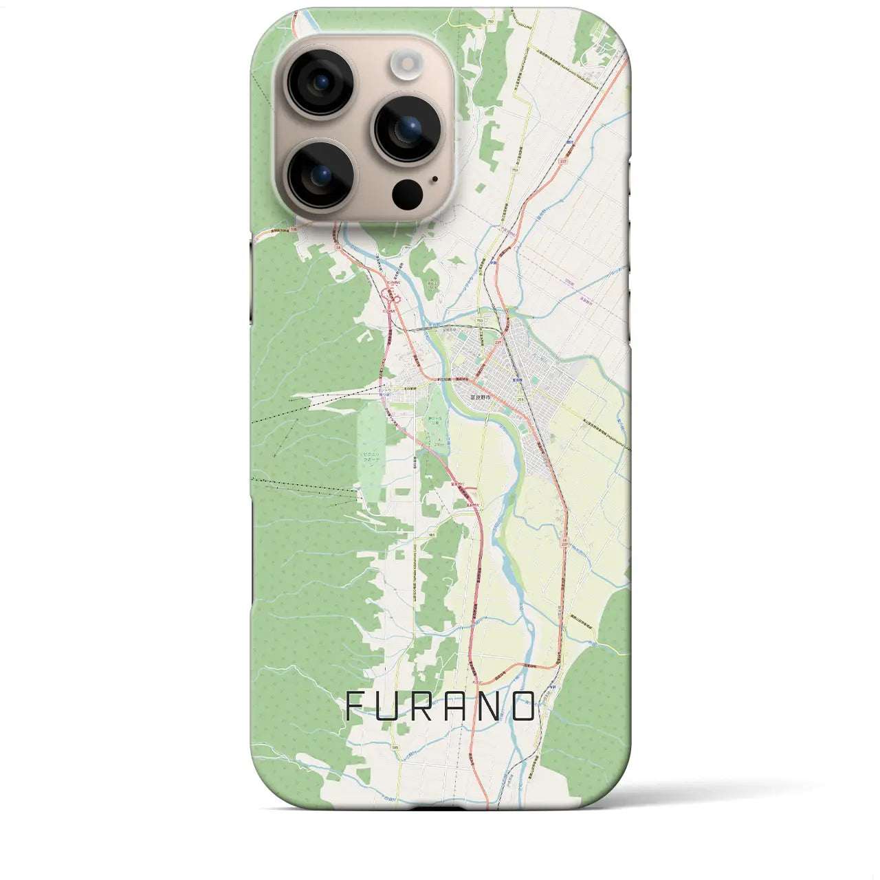 【富良野(北海道)】地図柄iPhoneケース(バックカバータイプ)