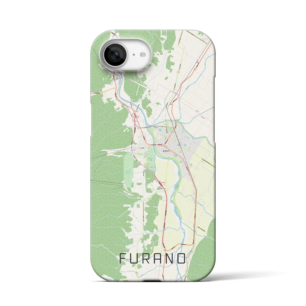 【富良野(北海道)】地図柄iPhoneケース(バックカバータイプ)