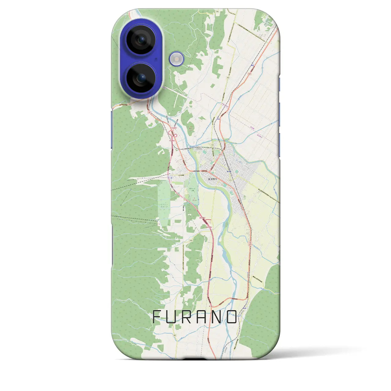 【富良野(北海道)】地図柄iPhoneケース(バックカバータイプ)ブラック・iPhone 16 Pro Max 用