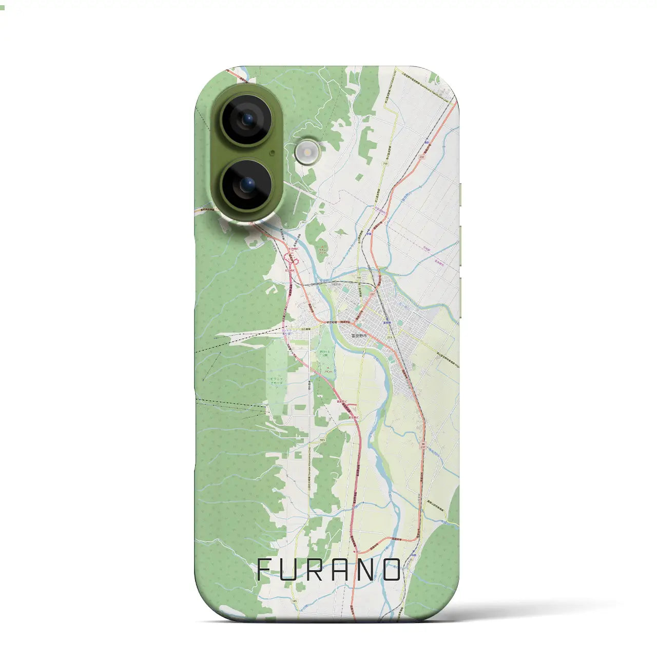 【富良野(北海道)】地図柄iPhoneケース(バックカバータイプ)