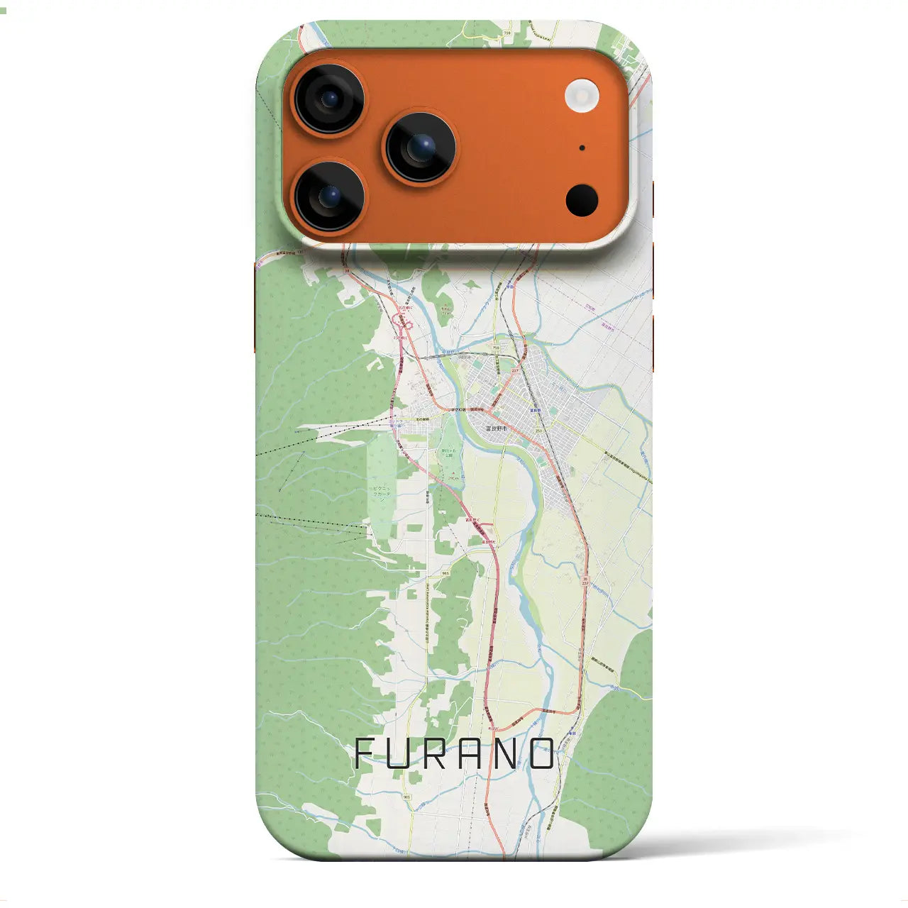 【富良野(北海道)】地図柄iPhoneケース(バックカバータイプ)