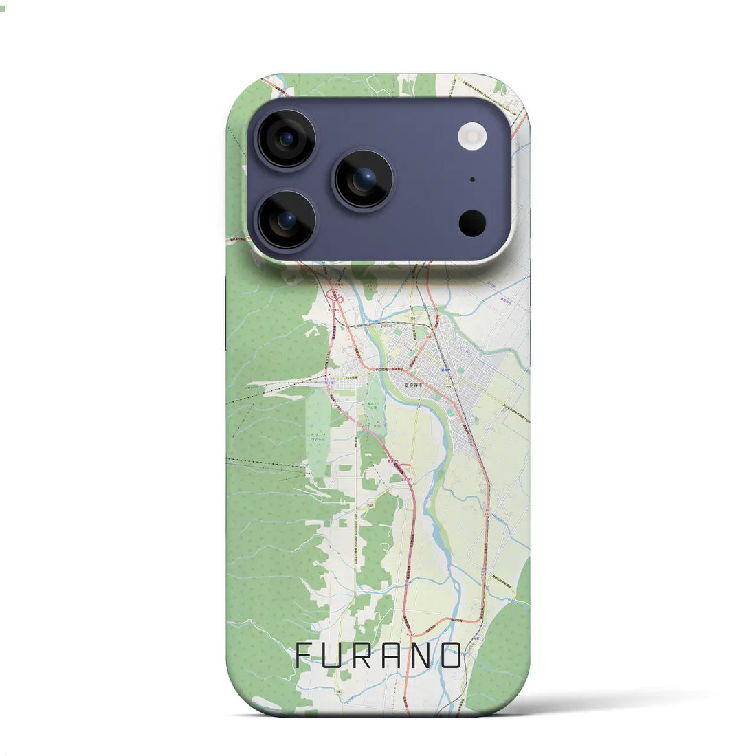 【富良野(北海道)】地図柄iPhoneケース(バックカバータイプ)ナチュラル・iPhone 17 Pro Max 用