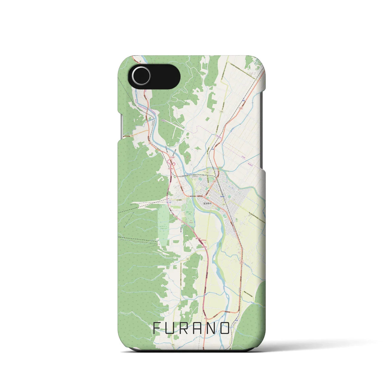 【富良野(北海道)】地図柄iPhoneケース(バックカバータイプ)
