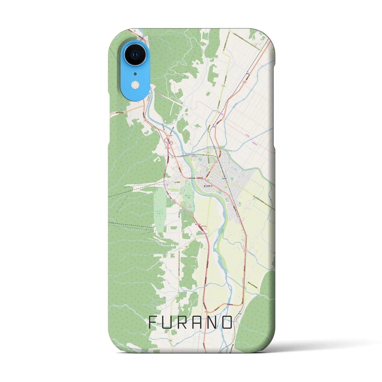 【富良野(北海道)】地図柄iPhoneケース(バックカバータイプ)