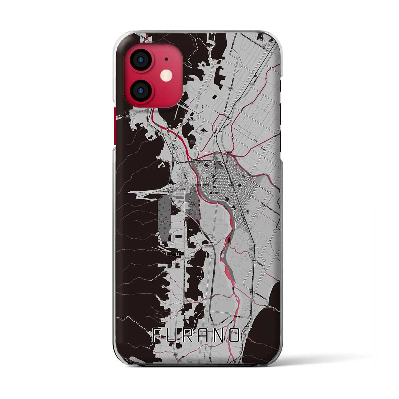 【富良野(北海道)】地図柄iPhoneケース(クリアタイプ)