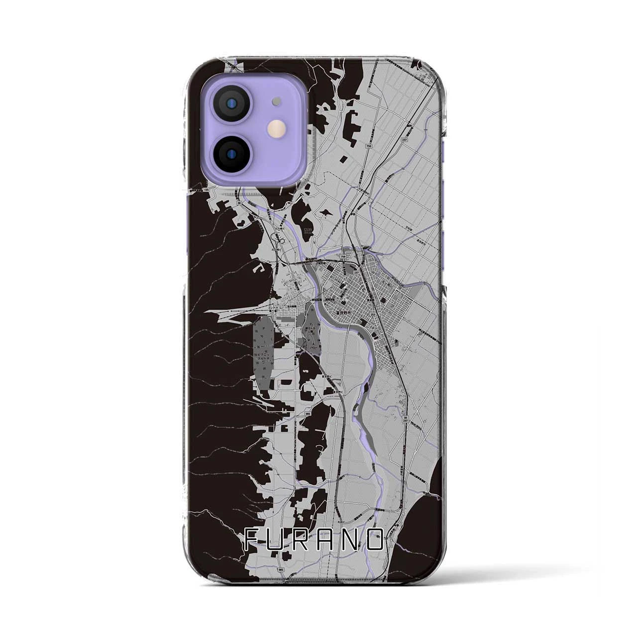 【富良野(北海道)】地図柄iPhoneケース(クリアタイプ)