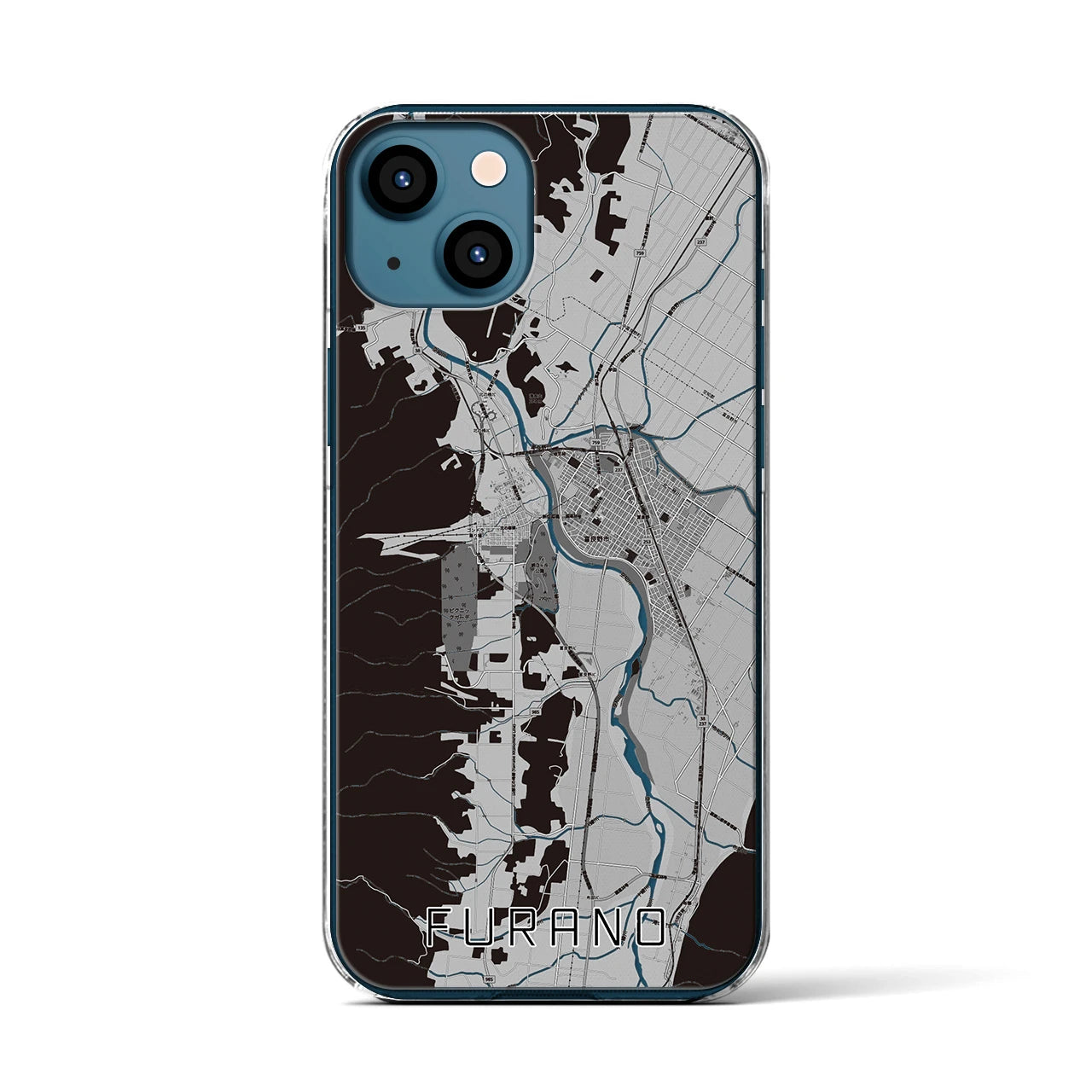 【富良野(北海道)】地図柄iPhoneケース(クリアタイプ)