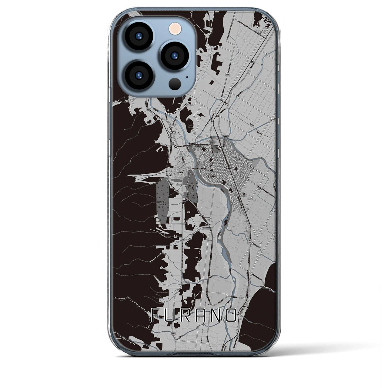 【富良野(北海道)】地図柄iPhoneケース(クリアタイプ)