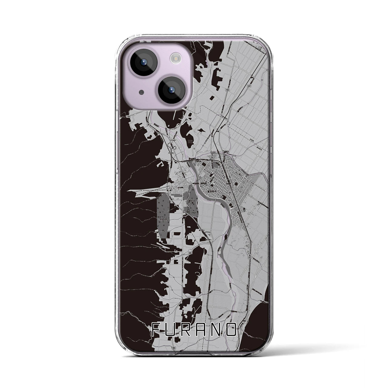 【富良野(北海道)】地図柄iPhoneケース(クリアタイプ)