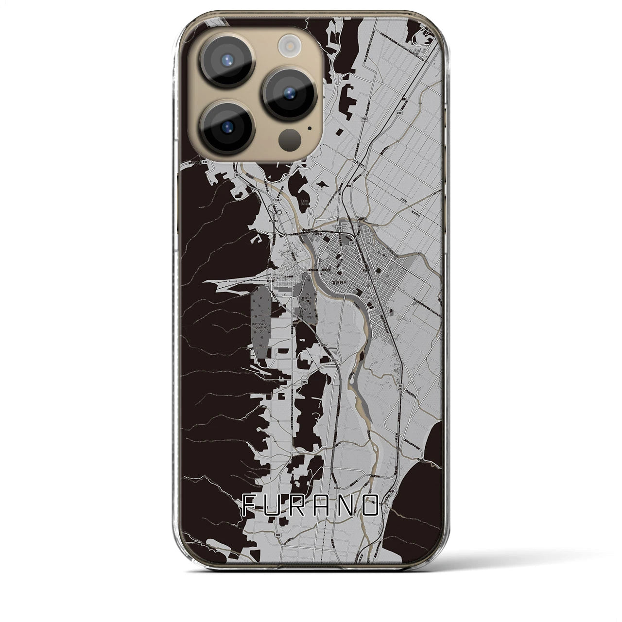 【富良野(北海道)】地図柄iPhoneケース(クリアタイプ)