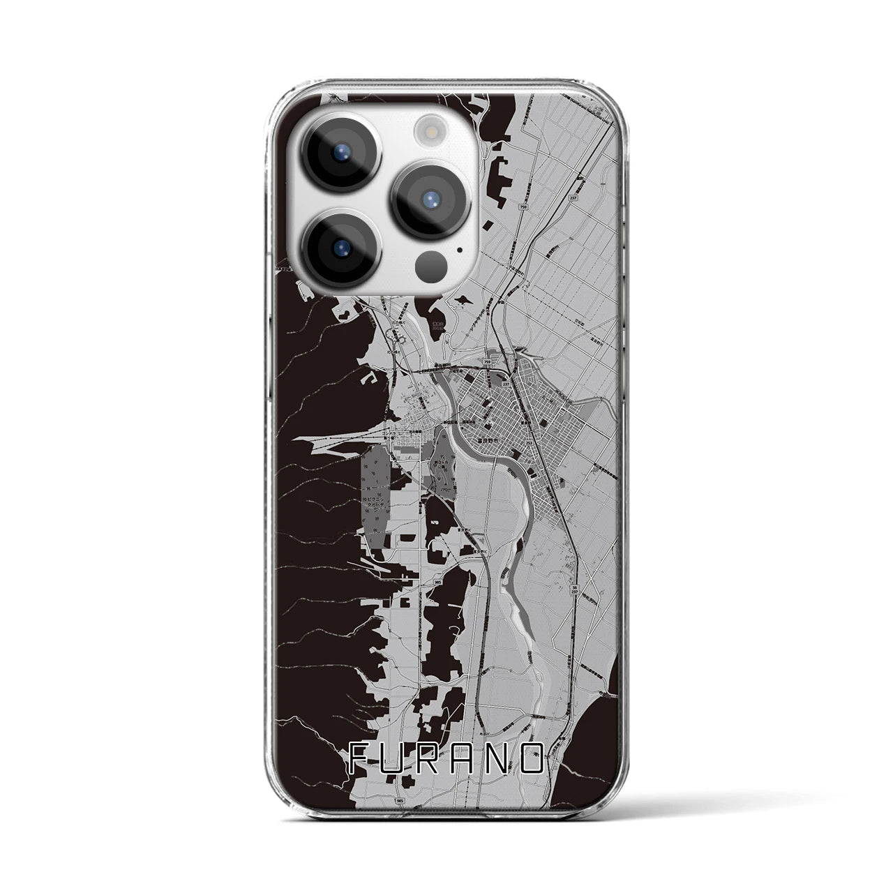 【富良野(北海道)】地図柄iPhoneケース(クリアタイプ)