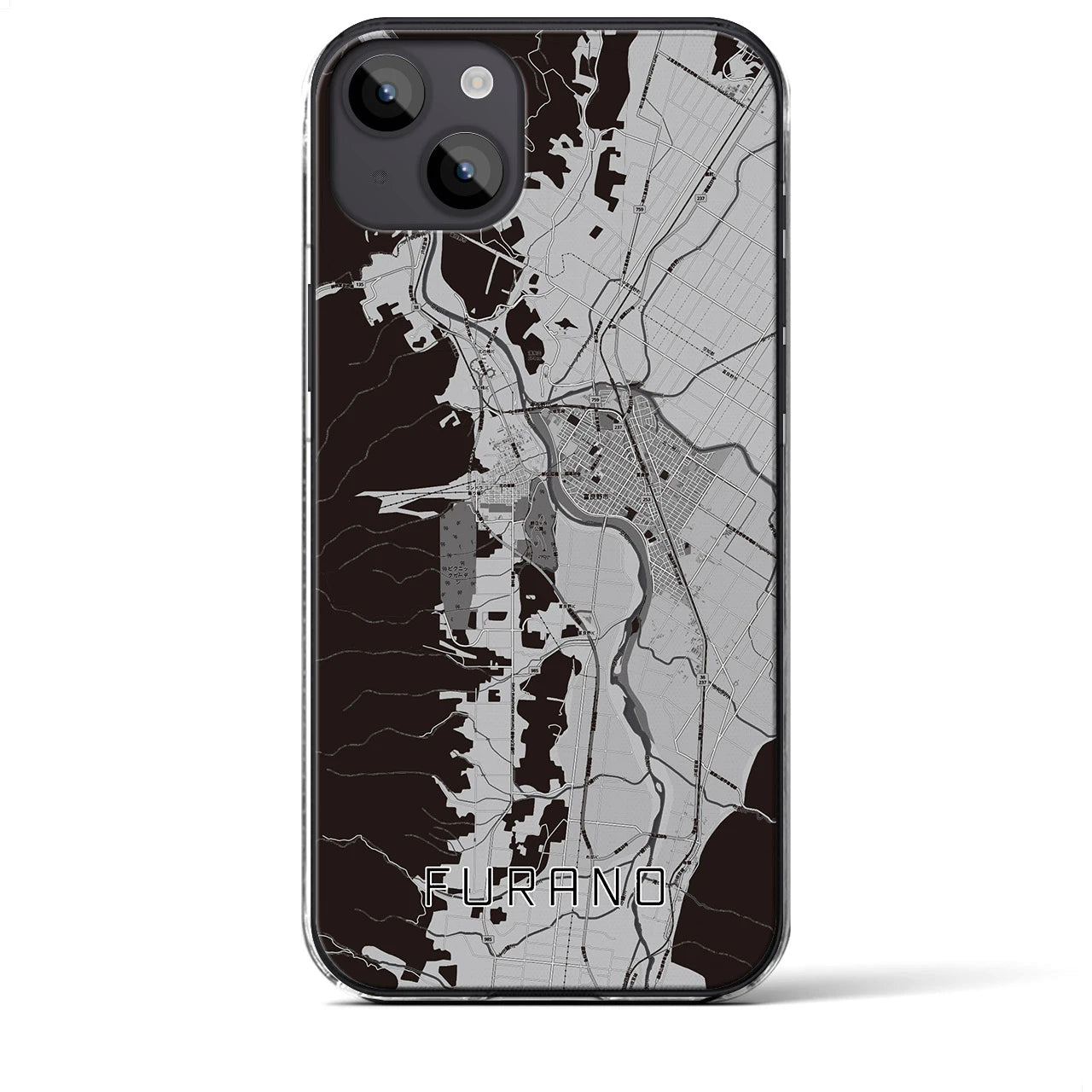 【富良野(北海道)】地図柄iPhoneケース(クリアタイプ)