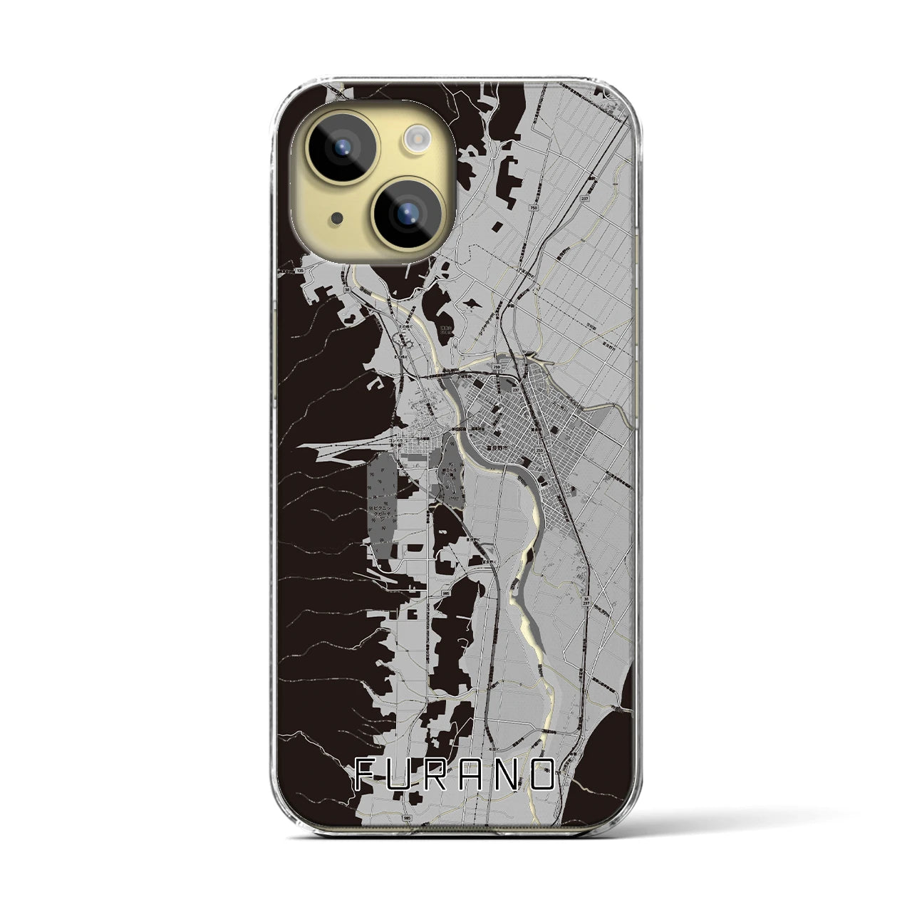 【富良野(北海道)】地図柄iPhoneケース(クリアタイプ)