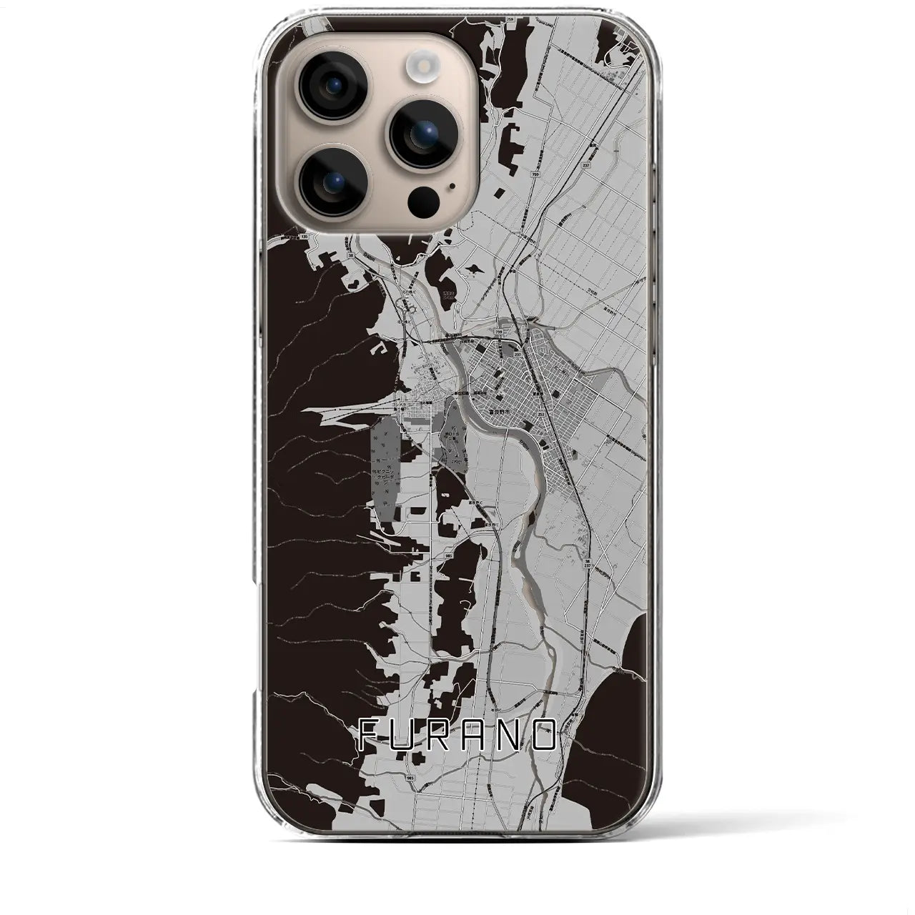 【富良野(北海道)】地図柄iPhoneケース(クリアタイプ)