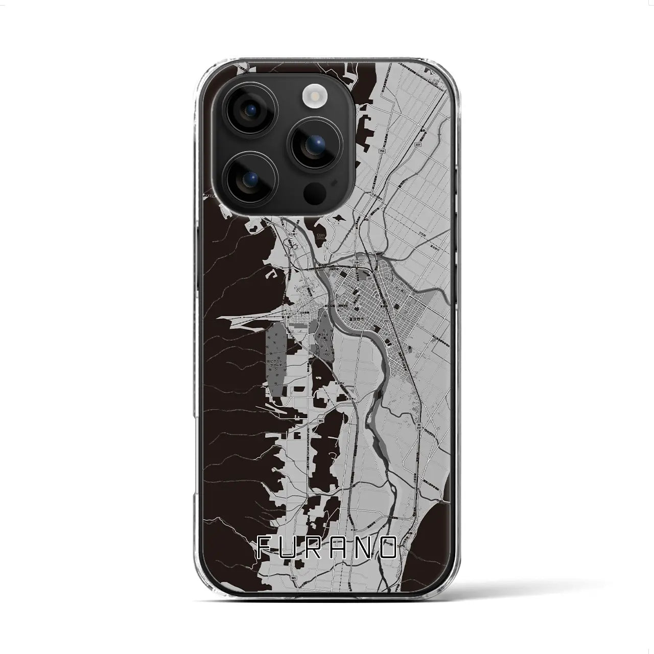 【富良野(北海道)】地図柄iPhoneケース(クリアタイプ)