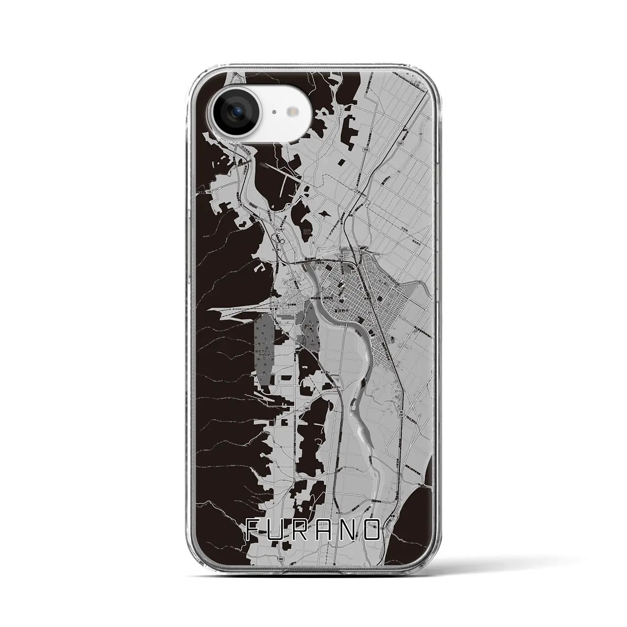 【富良野(北海道)】地図柄iPhoneケース(クリアタイプ)