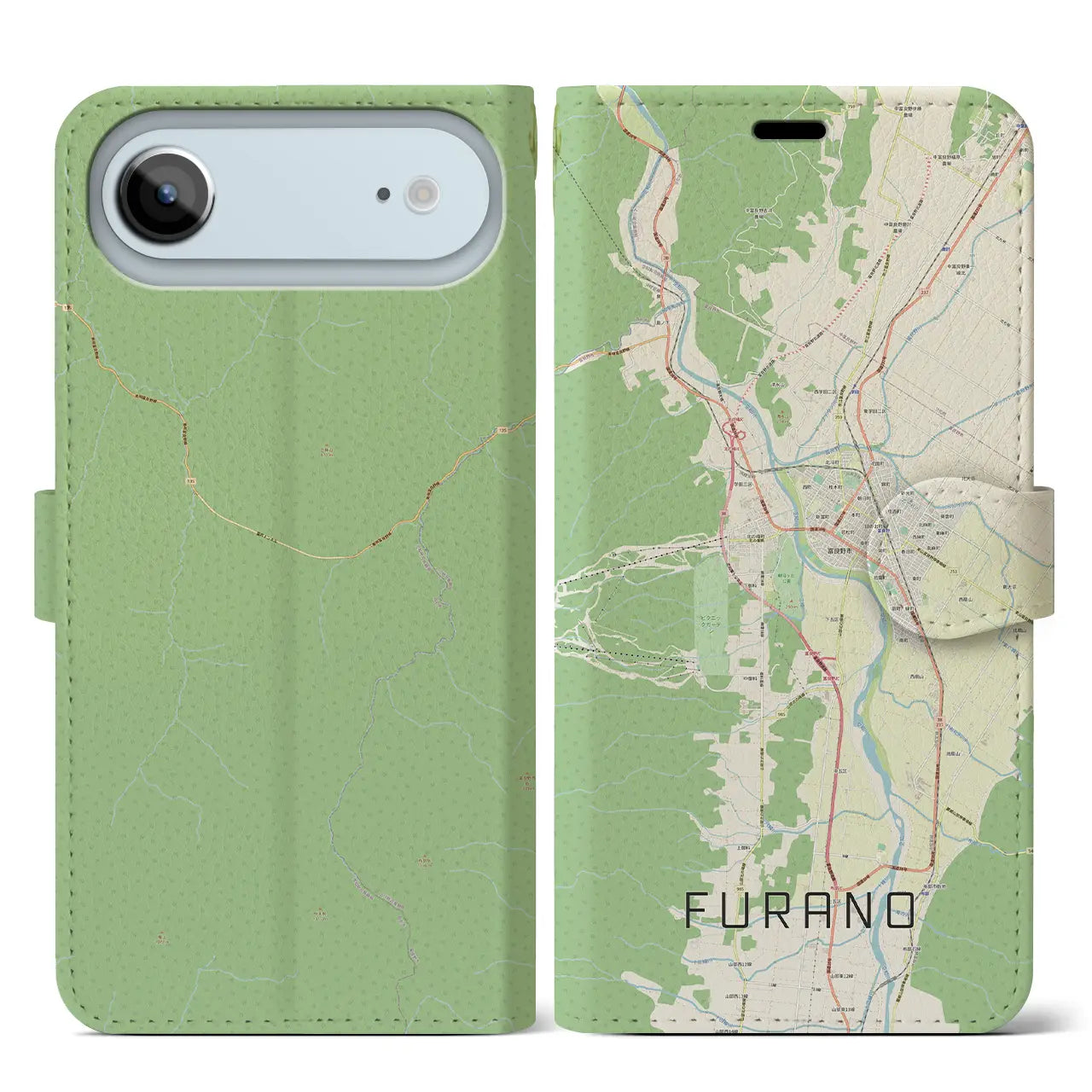 【富良野(北海道)】地図柄iPhoneケース(手帳タイプ)