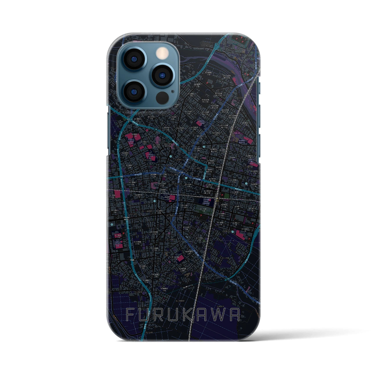 【古川(宮城県)】地図柄iPhoneケース(バックカバータイプ)