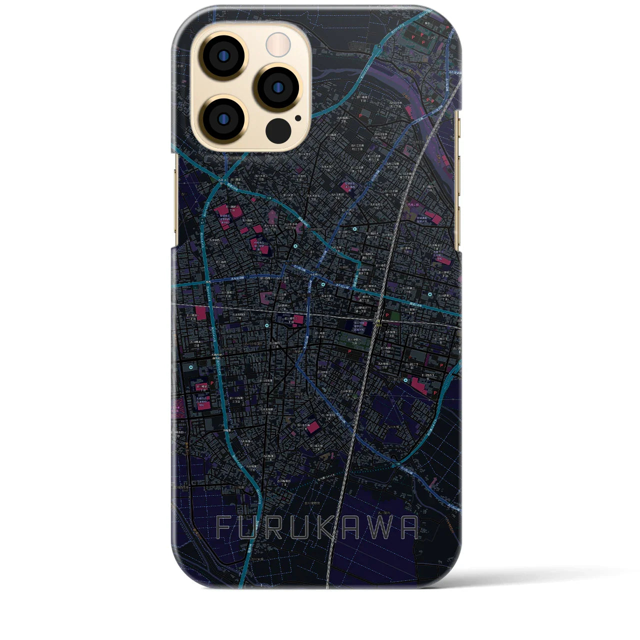 【古川(宮城県)】地図柄iPhoneケース(バックカバータイプ)