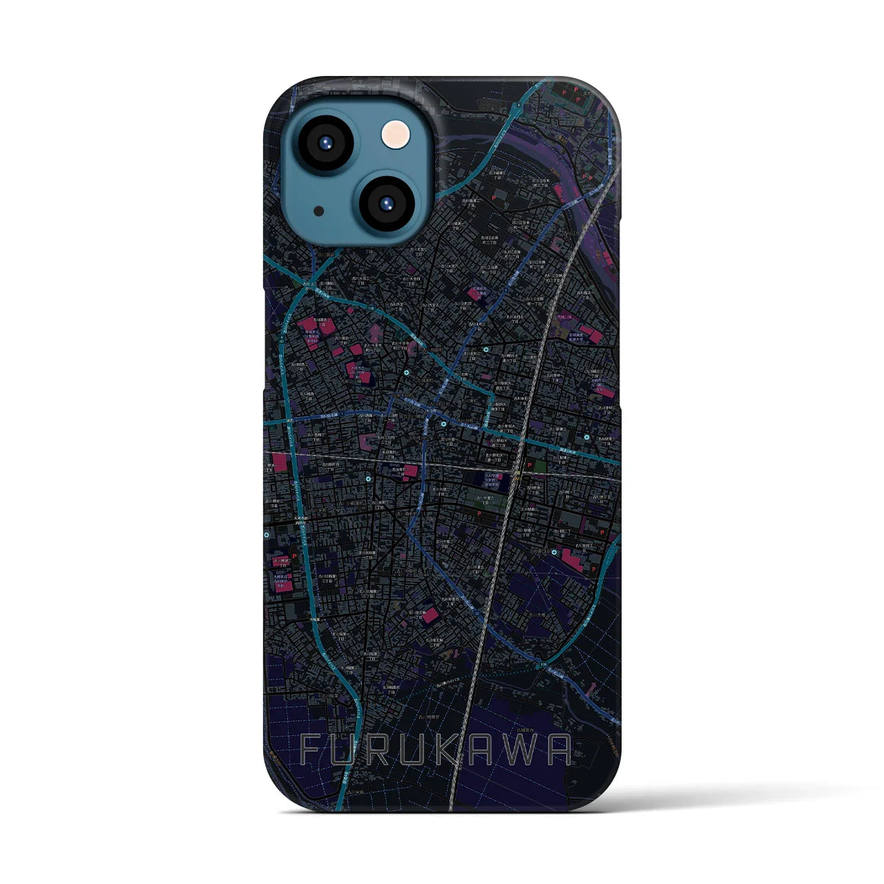 【古川(宮城県)】地図柄iPhoneケース(バックカバータイプ)