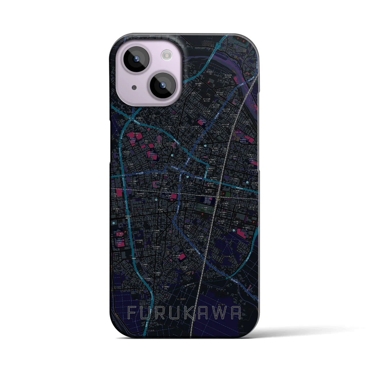 【古川(宮城県)】地図柄iPhoneケース(バックカバータイプ)
