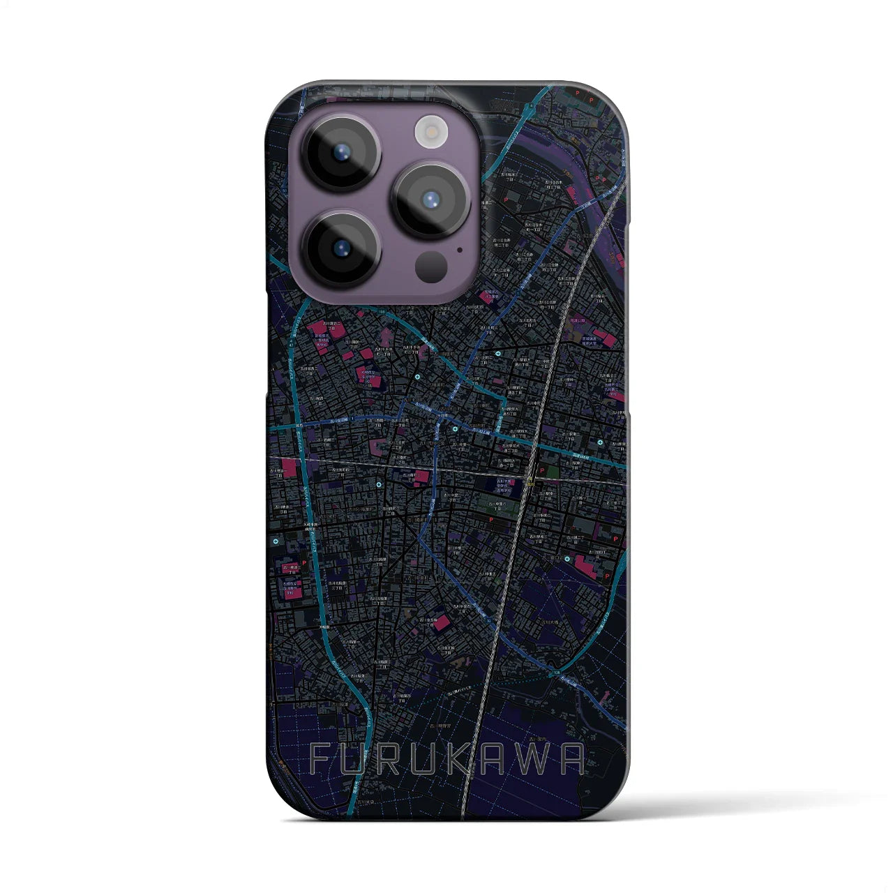 【古川(宮城県)】地図柄iPhoneケース(バックカバータイプ)