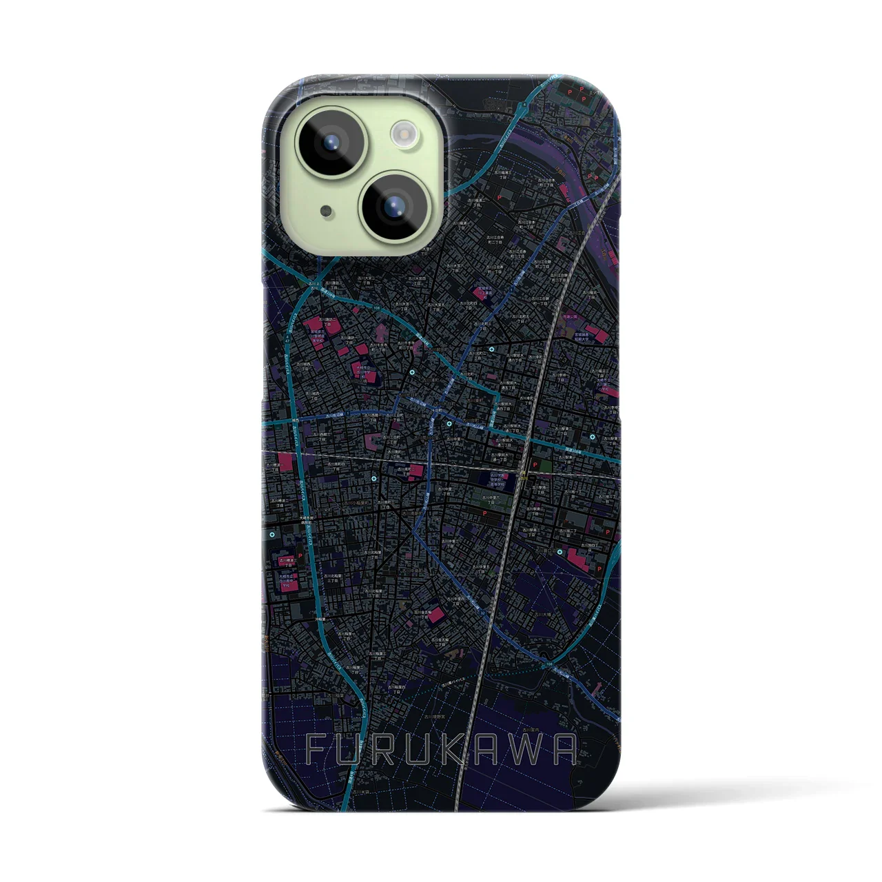 【古川(宮城県)】地図柄iPhoneケース(バックカバータイプ)