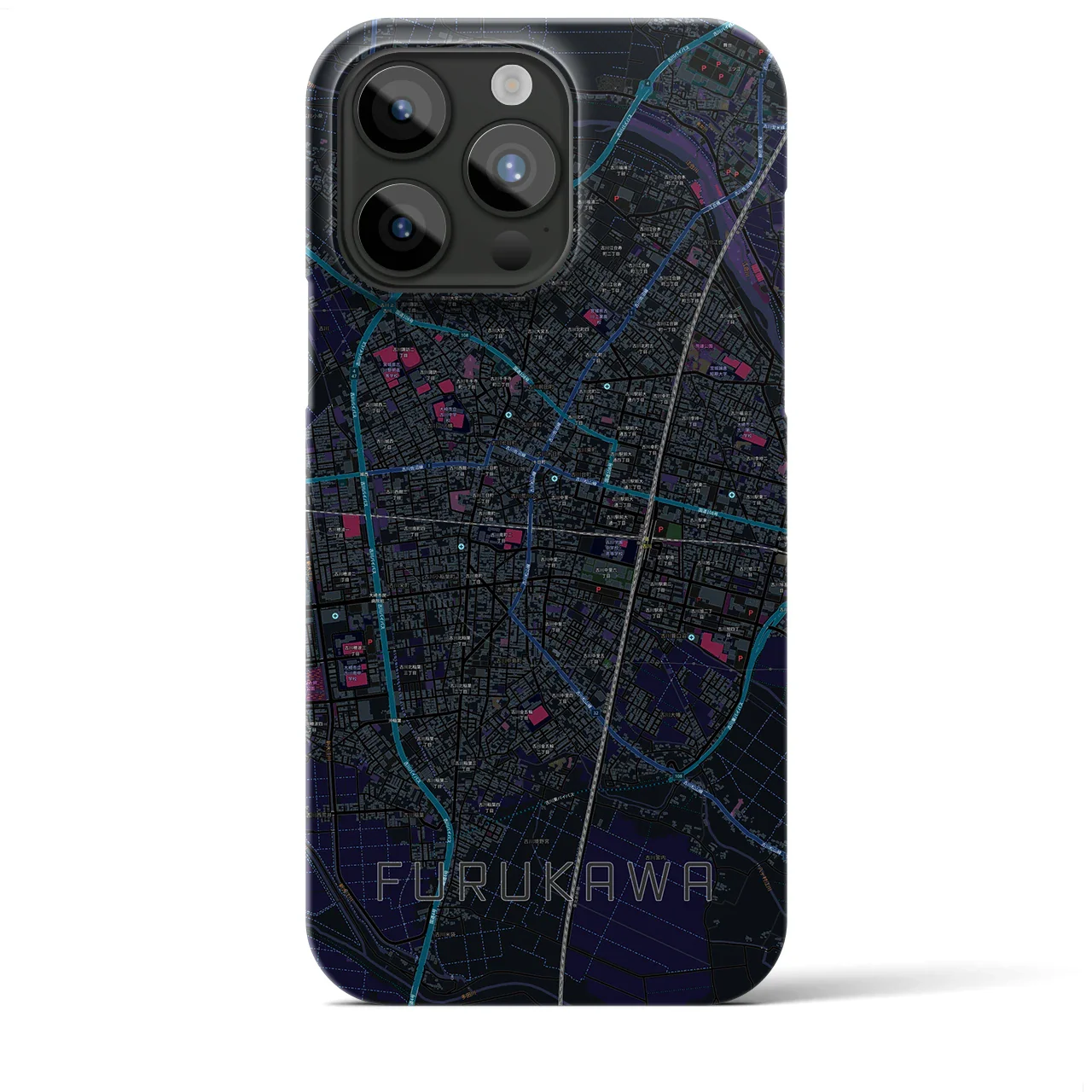 【古川(宮城県)】地図柄iPhoneケース(バックカバータイプ)