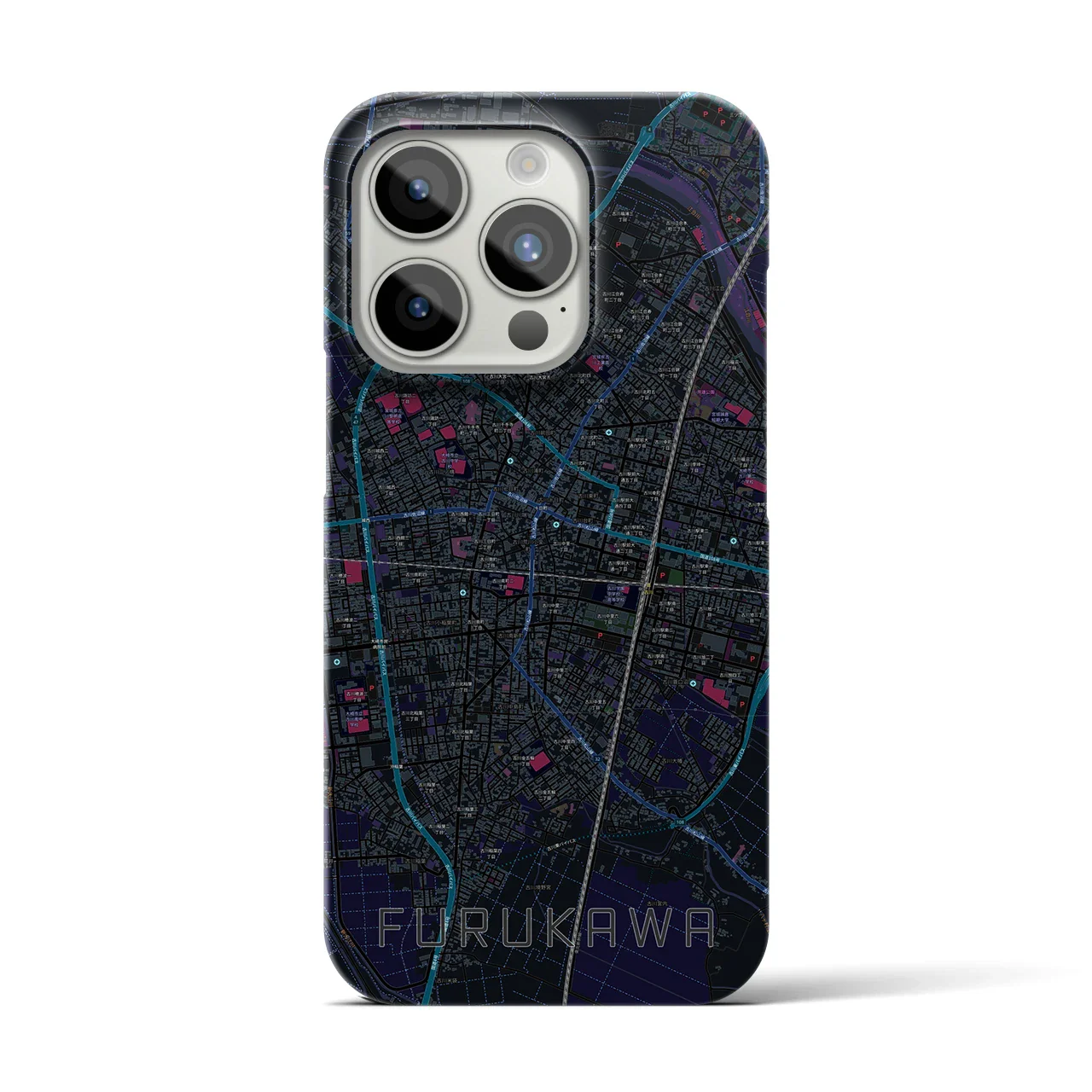 【古川(宮城県)】地図柄iPhoneケース(バックカバータイプ)
