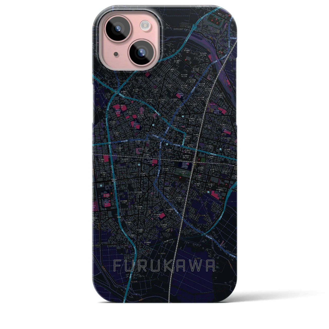 【古川(宮城県)】地図柄iPhoneケース(バックカバータイプ)