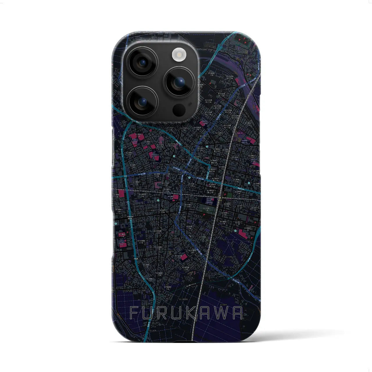 【古川(宮城県)】地図柄iPhoneケース(バックカバータイプ)